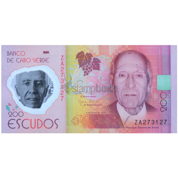 CAPE VERDE 200 ESCUDOS 2014 P-71r UNC POLYMER REPLACEMENT ISSUE