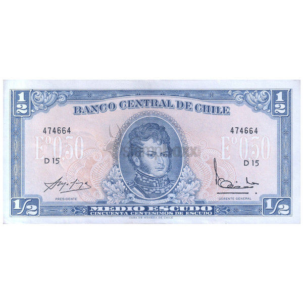 CHILE ½ PESOS 1962-75 P-134A UNC OLD ISSUE