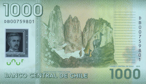 CHILE 1000 PESOS 2010 P-161a UNC POLYMER