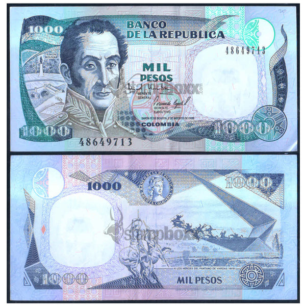 COLOMBIA 1000 PESOS 1995 P-438 aUNC GRADE