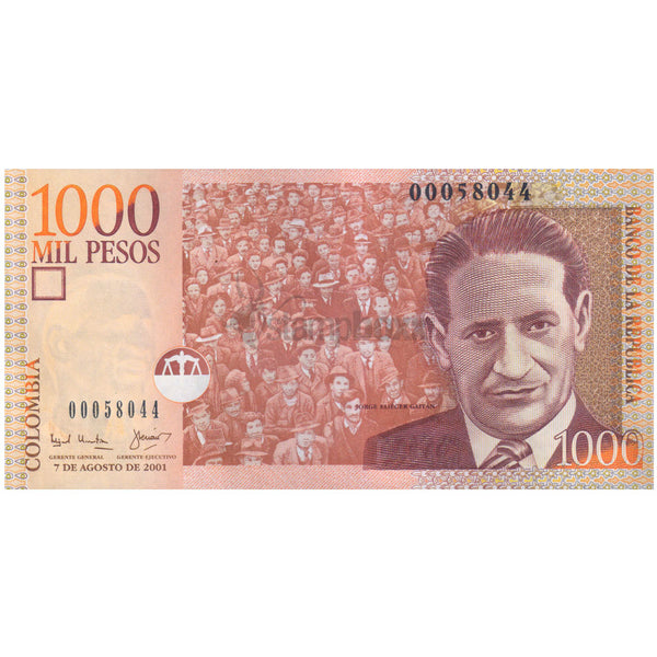 COLOMBIA 1000 PESOS 2001 P-450a UNC
