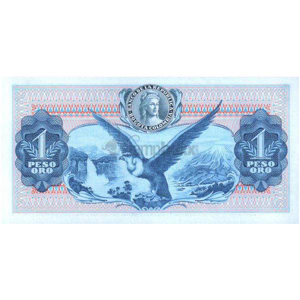 COLOMBIA 1 PESO ORO 1969 P-404d UNC