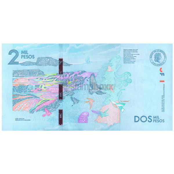 COLOMBIA 2000 PESOS 2018 P-458 UNC