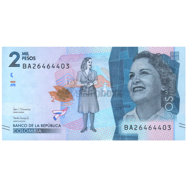 COLOMBIA 2000 PESOS 2018 P-458 UNC