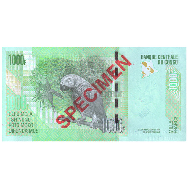 CONGO DEMOCRATIC REPUBLIC 1000 FRANCS 2013 UNC SPECIMEN