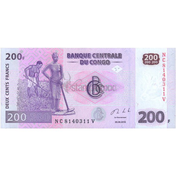 CONGO DEMOCRATIC REPUBLIC 200 FRANCS 2013 P-99b UNC