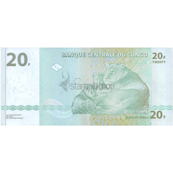 CONGO DEMOCRATIC REPUBLIC 20 FRANCS 2013 P-94 UNC