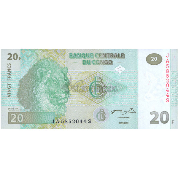 CONGO DEMOCRATIC REPUBLIC 20 FRANCS 2013 P-94 UNC
