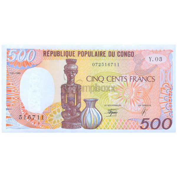 CONGO REPUBLIC 500 FRANCS 1990 P-8c UNC