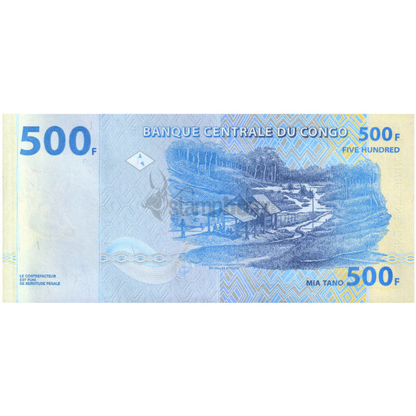 CONGO DEMOCRATIC REPUBLIC 500 FRANCS 2020 P-96D UNC
