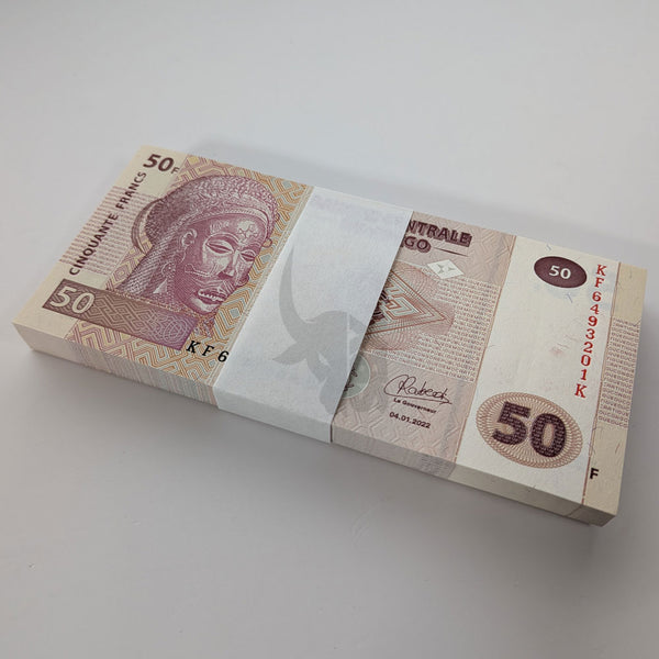 CONGO DEM REP 50 FRANCS 2022 P-97A UNC BUNDLE