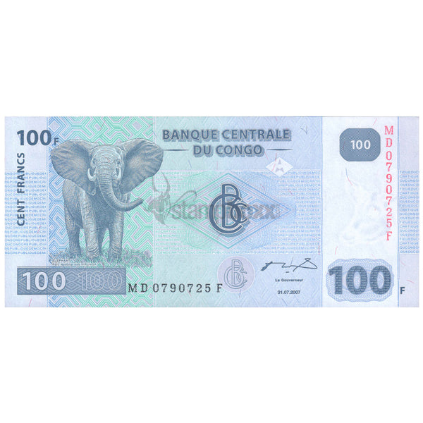 CONGO DEMOCRATIC REPUBLIC 100 FRANCS 2007 P-98a UNC