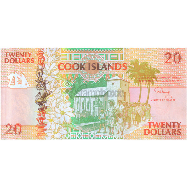 COOK ISLANDS 20 DOLLARS 1992 P-9 UNC