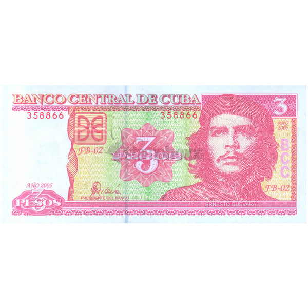 CUBA 3 PESO 2004-06 P-127 UNC