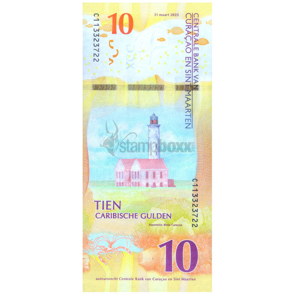 CURACAO AND SINT MAARTEN 10 CARIBISCHE GULDEN 2025 P-1 UNC
