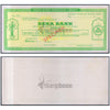 DENA BANK SPECIMEN TRAVELLERS CHEQUE 100 RUPEES UNC