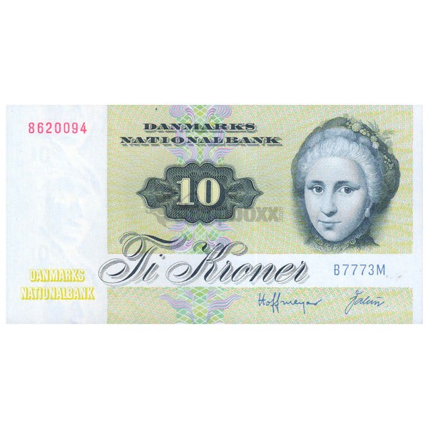 DENMARK 10 KRONER 1972 P-48 UNC