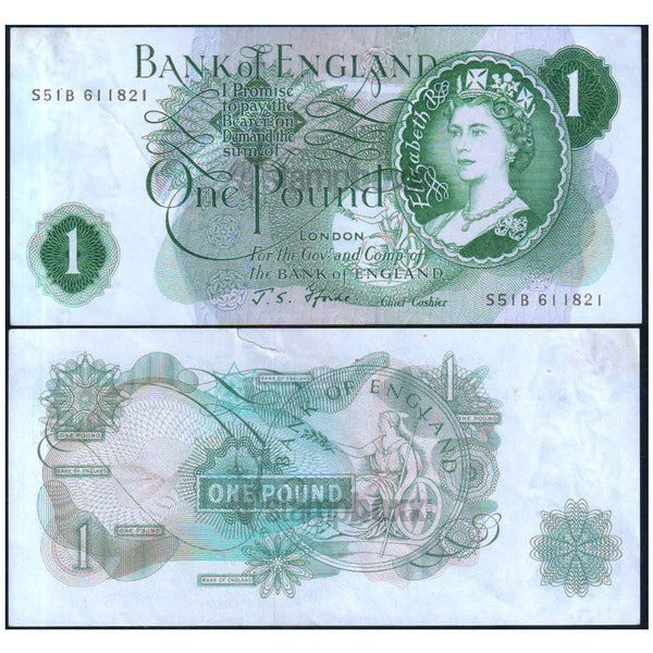 ENGLAND 1 POUND 1960-77 P-374e USED