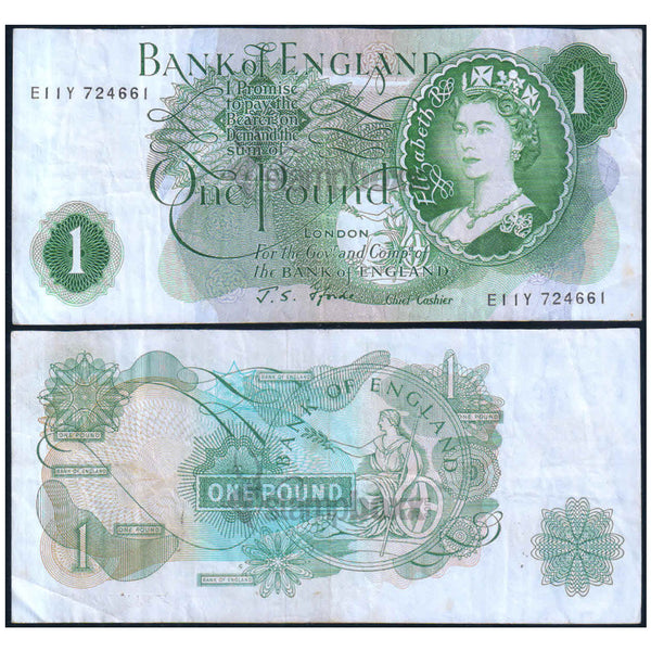 ENGLAND 1 POUND 1960-77 P-374f USED