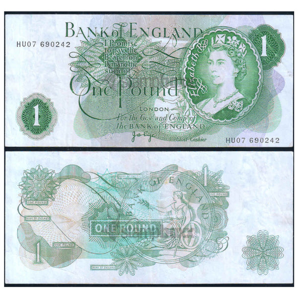 ENGLAND 1 POUND 1960-77 P-374g VF GRADE