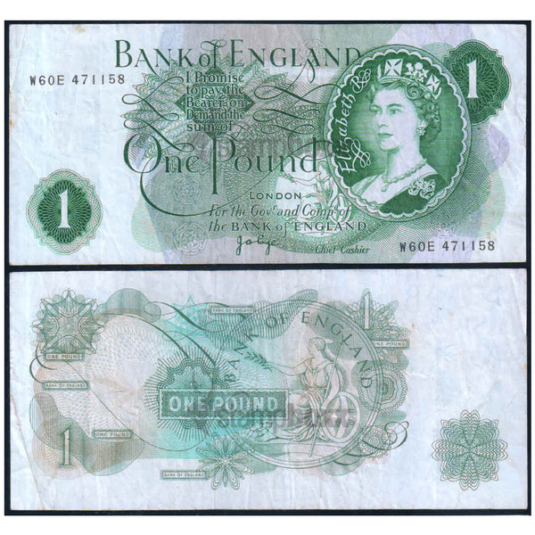 ENGLAND 1 POUND 1960-77 P-374g USED GRADE
