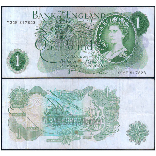 ENGLAND 1 POUND 1960-77 P-374g USED GRADE