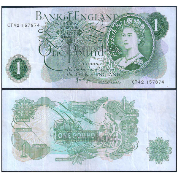 ENGLAND 1 POUND 1960-77 P-374g VF GRADE
