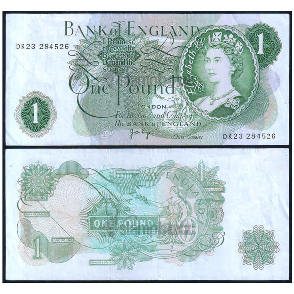 ENGLAND 1 POUND 1960-77 P-374g VF GRADE