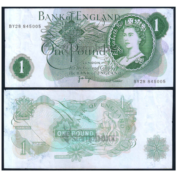 ENGLAND 1 POUND 1960-77 P-374g XF GRADE