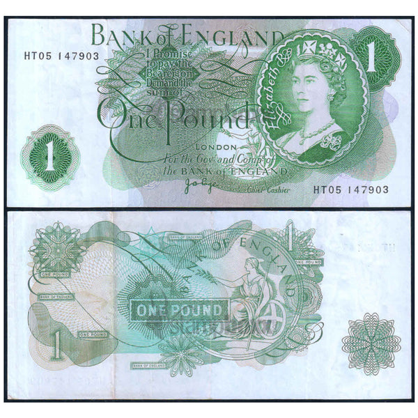 ENGLAND 1 POUND 1960-77 P-374g XF GRADE