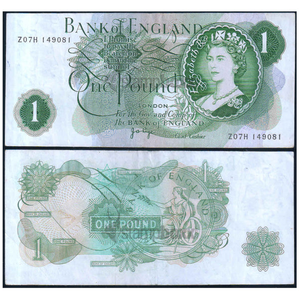 ENGLAND 1 POUND 1960-77 P-374g VF GRADE
