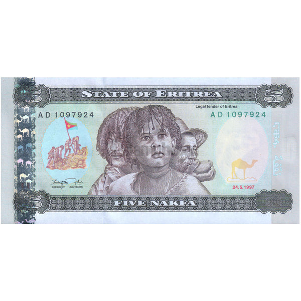 ERITREA 5 NAKFA 1997 P-2 UNC