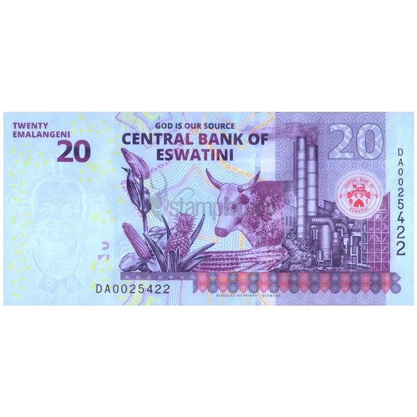 ESWATINI 20 EMALANGENI 2024 P-WB44 UNC