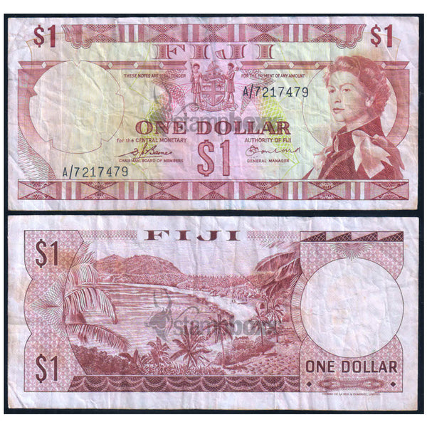 FIJI 1 DOLLAR 1974 P-71a USED GRADE