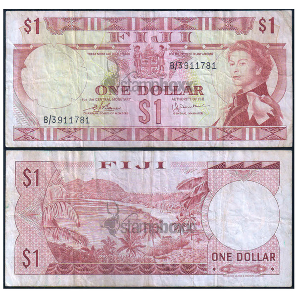 FIJI 1 DOLLAR 1974 P-71b USED GRADE