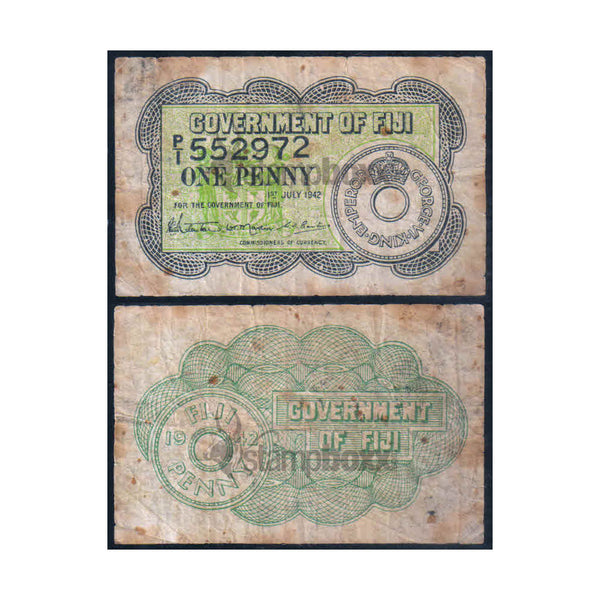 FIJI 1 PENNY 1942 P-47 USED GRADE