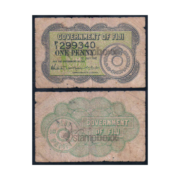FIJI 1 PENNY 1942 P-47 USED GRADE