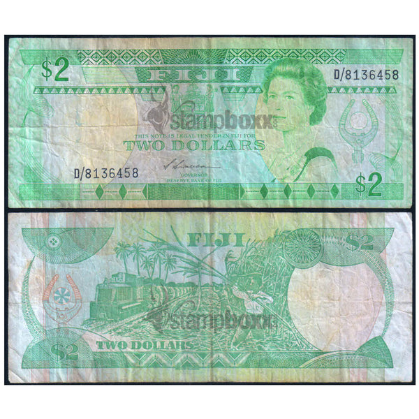 FIJI 2 DOLLARS 1988 P-87 USED GRADE