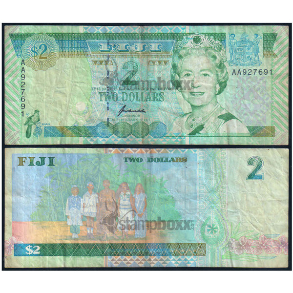 FIJI 2 DOLLARS 1996 P-96b USED GRADE