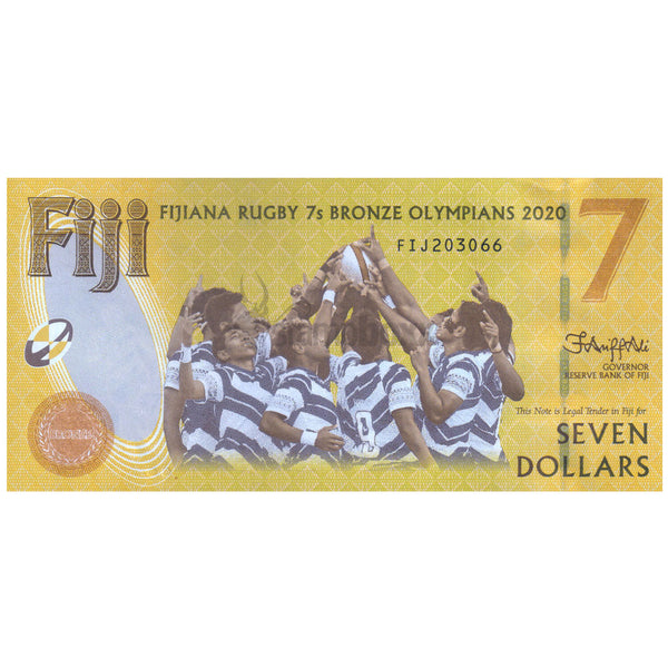 FIJI 7 DOLLARS 2022 P-122 UNC FIJ PREFIX