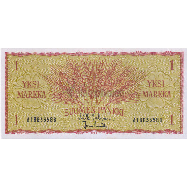 FINLAND 1 MARKAA 1963 P-98 UNC