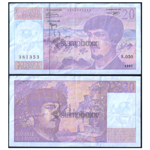 FRANCE 20 FRANCS 1980-97 P-151 USED GRADE