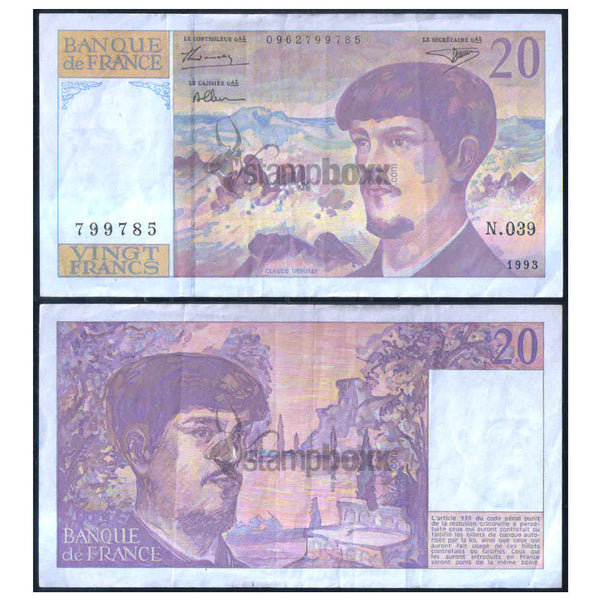 FRANCE 20 FRANCS 1980-97 P-151 USED GRADE