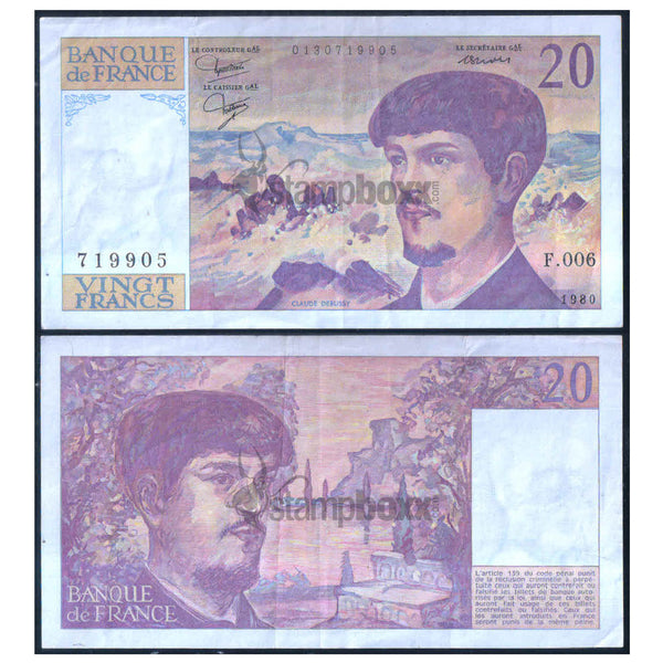 FRANCE 20 FRANCS 1980-97 P-151 USED GRADE