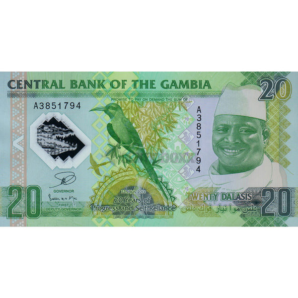 GAMBIA 20 DALASIS 2014 P-30 UNC POLYMER