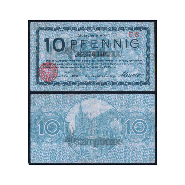 GERMANY - NOTEGELT 1917 10 PFENNIG USED