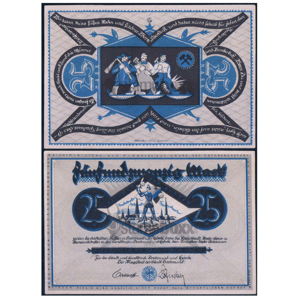 GERMANY NOTEGELT 5 x 2, 10 & 25 MARKS 4 NOTES XF