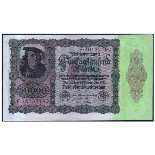 GERMANY 50000 MARKS 1922 P-80 USED - LARGE SIZE