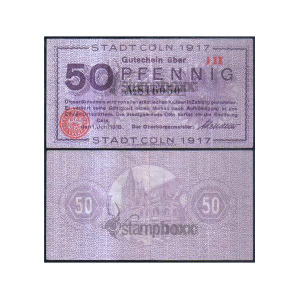 GERMANY - NOTEGELT 1917 50 PFENNIG USED