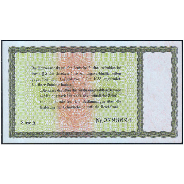 GERMANY 5 REICHMARKS 1934 P-207 UNC OVERPRINT